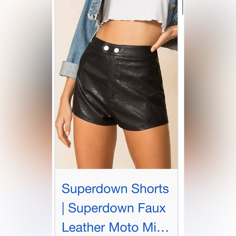 Superdown faux leather shorts